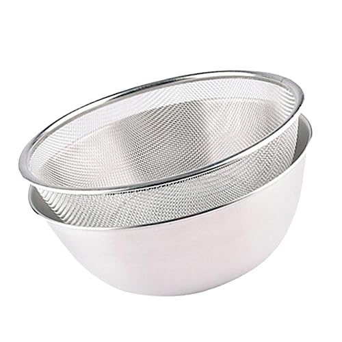 MOLUCKFU Stainless Steel Rice Washing Basket Set Colander Bowl Drainer for Kitchen Fruit Vegetable Washer Strainer