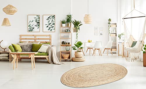 MARRAKESCH Handgewebter Jute Teppich Emma 180 x 120 cm groß | Outdoor Teppiche oval geflochten für Garten oder Balkon… – Bild 6