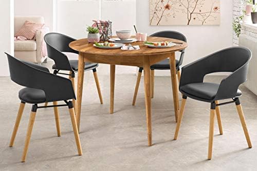 2. Bild von Nordic Story Esstisch Scandi 3 (rund, ausziehbar) • Tisch für Küche, Esszimmer & Wohnzimmer • Massivholz (Eiche) • Eiche Natur • Runder Holztisch (100-130 x 100 x 75 cm)
