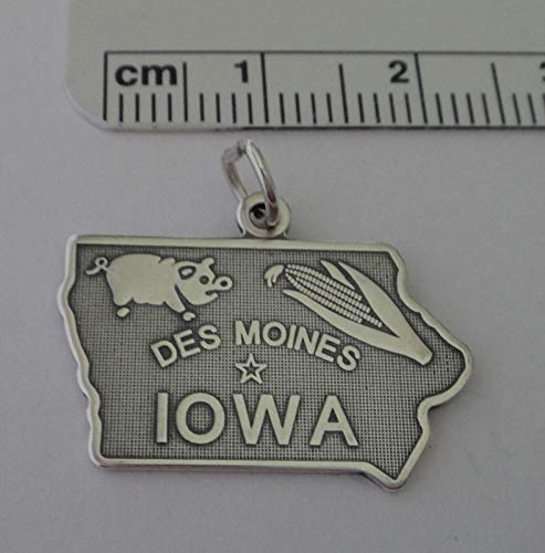 Sterling Silver 17x24mm The Hawkeye State Iowa State Charm