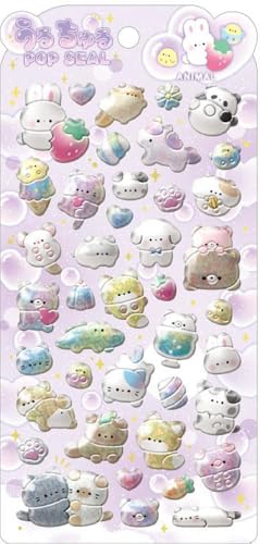 クラックス CRUX うるちゅる ポップシール アニマル ぷっくり 立体 スマホデコ 推し活 125915のサムネイル