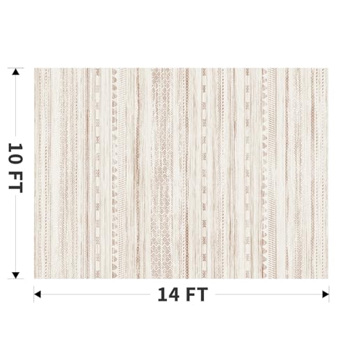 10x14 Area Rugs for Living Room Machine Washable Rug Distressed Indoor Carpet Neutral Moroccan Boho Rug Ultra Soft Area Rug for Bedroom Dining Room Playroom Office, Brown
