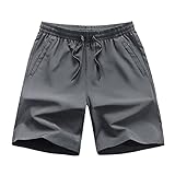 YOCIA Herren Sommer Cargo Shorts - Kurze Baumwolle Shorts Bermuda Shorts Outdoor Lässige Shorts Schweißableitend Sportshorts Mode Freizeitshorts mit Taschen für Herren Sommer Kurze Hosen