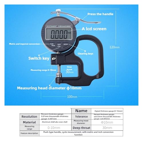 Calibrador digital para medir espesores hasta 25x30mm miniatura 3
