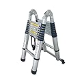 FP-TECH - SCALA TELESCOPICA IN ALLUMINIO PIEGHEVOLE PORTATILE ESTENSIBILE MULTIUSO SUPPORTA 150 KG CE EN131 (4.4 Metri)