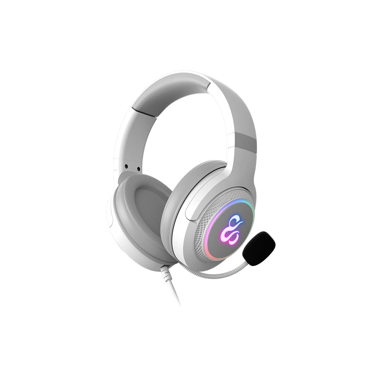 NEWSKILL Sobek 7.1 V2 Auriculares Gaming con Sonido Virtual 7.1 USB Micro y Luces RGB para pc y Consolas - Color Blanco