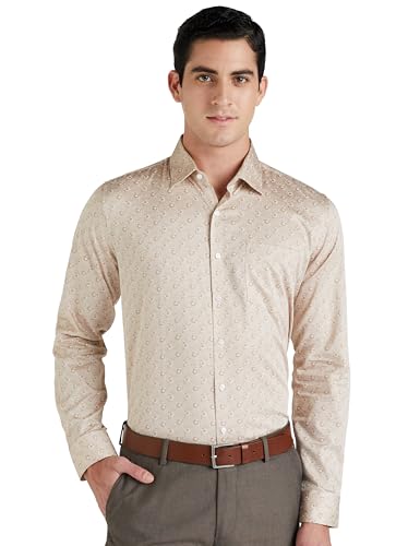 Image of Van Heusen Formal Printed Shirt for Men| Premium Cotton| Full Sleeves| Slim Fit |Breathable Fabric