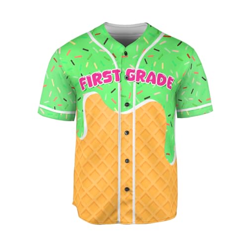 Personalized Ice Cream Drip Baseball Jersey Custom Name & Number Ice Cream Sprinkle Drip Baseball Jersey Unisex Summer Outfit miniatura 7
