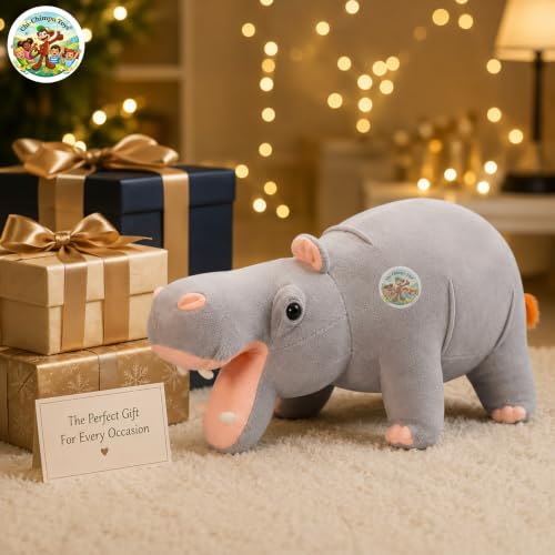 Image of Chi-Chimpu Premium Realistic Hippo Stuffed Animal | Extra Large Soft Hippopotamus Plush Toy for Kids Toddlers & Babies, Hypoallergenic Cuddly Hippo Plushie, Best Birthday Gift (80 cm)