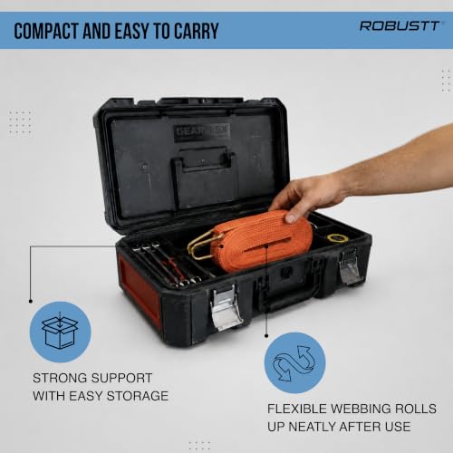 Image of Robustt Lashing Belt - Pack of 10 | Heavy Duty Ratchet Belt | 50mm x 10mtrs | Material | Double J Hooks Luggage Straps | Wear and Tear Resistant