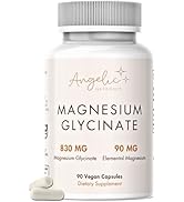 Magnesium Glycinate 830mg | 90mg Elemental Magnesium, 90 Capsules, High Absorption, (Vegan Friend...