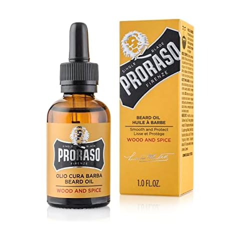 Proraso Beard Oil, Wood and Spice, 30ml, Scented Beard Softener For Men Softens and Protects Long, Bristly Beards, Made in Italy Cover