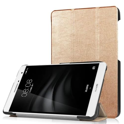 ZZOUGYY Tablet Cover for Huawei MediaPad T2 7.0 Pro (Not for T2 7.0 BGO-DL09 L03),Ultra Slim Folio Stand Lightweight Leather Case for Huawei MediaPad M2 7.0 PLE-701L PLE-703L 7' (Gold)