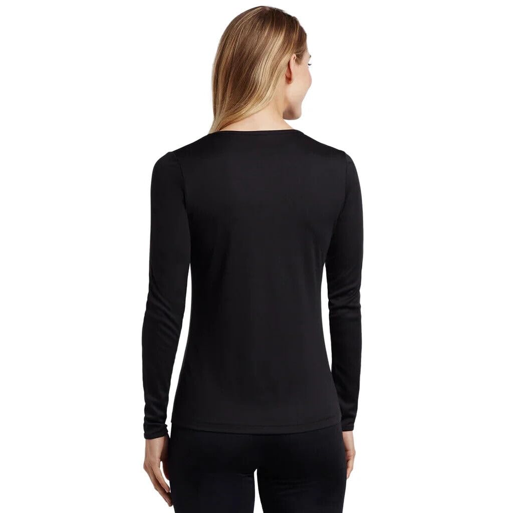 Cuddl Duds Climate Smart Long Sleeve Crewneck Top Large (14-16) Black