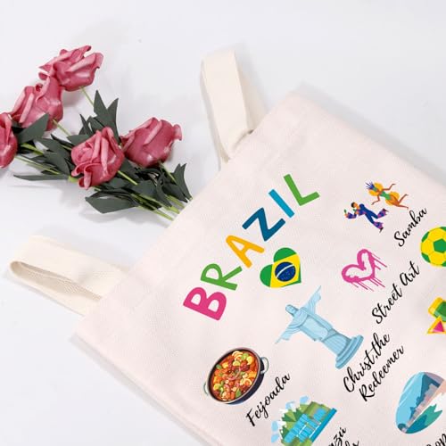 Bolso tote de lona MEIKIUP Brasil - Bolso con diseño de monumento brasileño, regalo para amantes de Brasil y recuerdo para turistas miniatura 3
