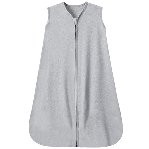 Image of GUNTAIL Baby Sleep Sack 6-12 Months Baby Wearable Blanket 100% Rayon Cotton 2-Way Zipper Toddler Sleeping Sack，Comfy Soft Lightweight TOG 0.3(grey)