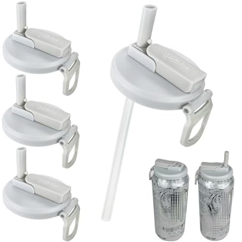 DIPESI 4 Pack Soda Can Lids with Straws,Inspired by Energy Drink Can Colors – Fits fit Standard 12oz/16oz Cans