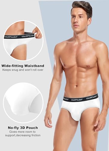 COLORFULLEAF Mens Underwear Briefs Soft Bamboo Underwear for Men Tagless Pouch Briefs with Fly 3 or 4 Pack2