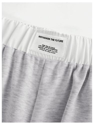 Image of RoseSeek Girl's Baggy Sweatpants Letter Patched Wide Leg Pants Elastic Waist Long Trousers Joggers Trendy
