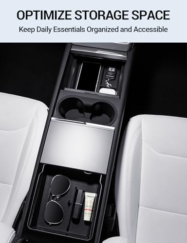 Image of Motrobe 4PCS 2026 Center Console Organizer Tray for Tesla Model Y Juniper & Model Y L (Only Premium & Performance 2026 /2025) Model 3 Highland (Standard, Premium & Performance 2024 /25 /26) Accessories