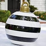 Christmas Inflatable Ball Decorations, 24 Inch Giant Christmas Ornaments, Blow Up Christmas Balls Extra Large Holiday Outdoor Garden Yard Decor (B)