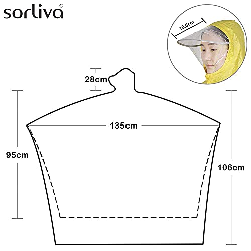 sorliva Regenponcho voor camping fiets regenjas met capuchon poncho - Image 5