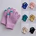 Kids Color Block Chunky Knit Gloves - Girls Boys Winter Warm Outdoor Cold Weather Gloves for 3-11 Years