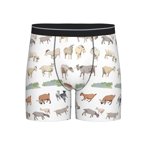 Painted Cute Goat Mens Extended Underwear Length Boxer Briefs Comfort Breathable Underwear For Men2