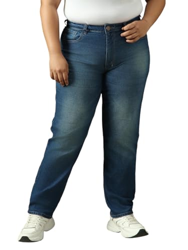 Image of High Star Women Washed Cotton Mom Fit High- Rise Jeans 49