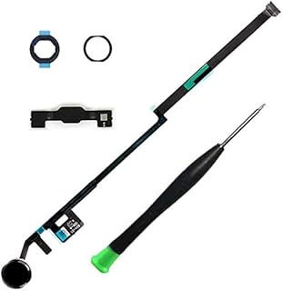 Black Home Button Replacement for iPad 10.2" 2019 7 7th Gen (A2197 A2198 A2200), 2020 8 8th Gen (A2270 A2428 A2429 A2430), 2021 9 9th Gen Incl Flex Cable Connector