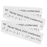 Holibanna 4pièces Panneau Avertissement Braille Plastique Panneau Étiquette Braille Ext...