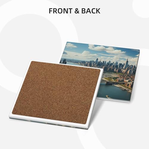 Dessous de verre céramique absorbant Manhattan pour éviter les taches