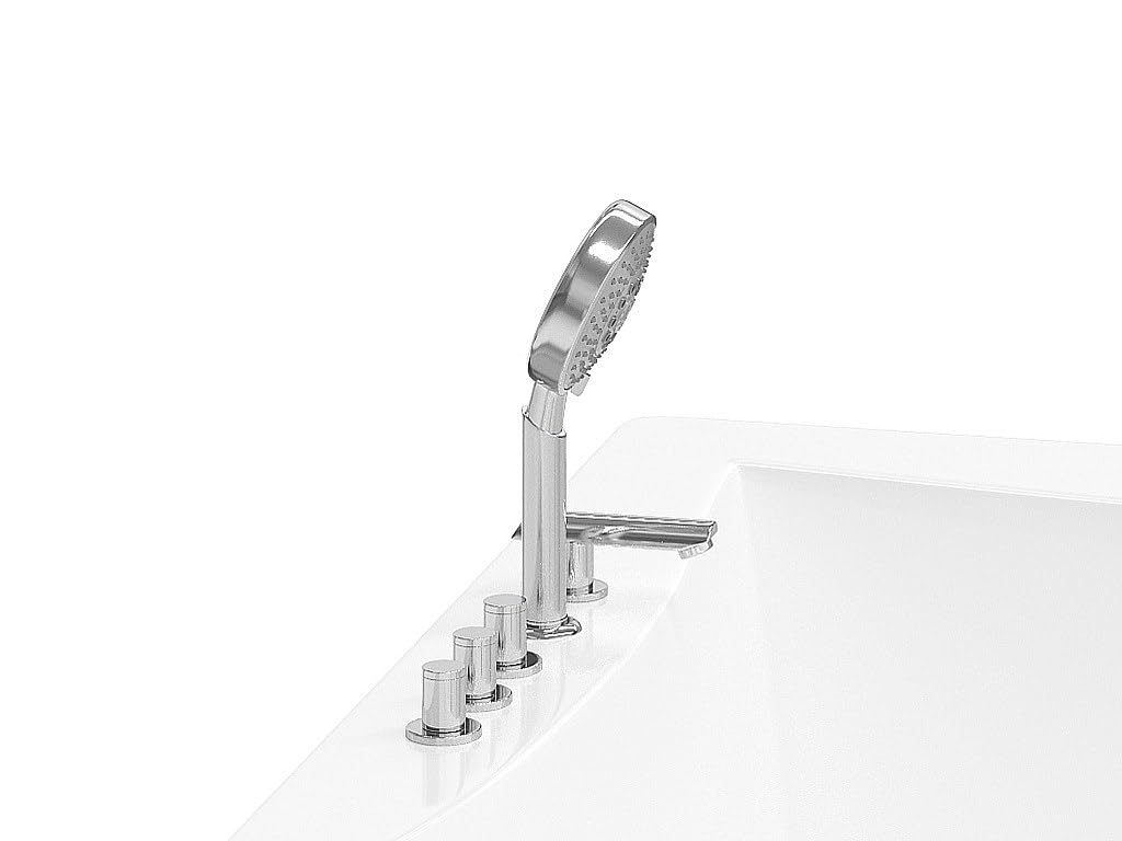 Vente-unique - Baignoire balnéo d'angle - 135 x 135 x 57 cm - 263 L - AGYNESS
