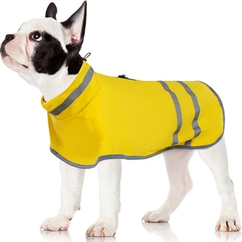 QBLEEV Dog Raincoat, Adjustable Dog Rain Jacket with Leash Hole, Dog Rain Coats for Large Medium Small Dogs, Dog Rain Coat with Reflective Strip Snowproof Windproof Lightweight Rain Clothes, XL Cover