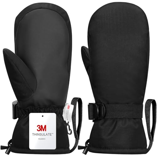 Odtmger wasserdichte Schneehandschuhe Winter Ski Warme Handschuhe mit 3M-Baumwollfutter, ideal für Paare & Familienwinterabenteuer