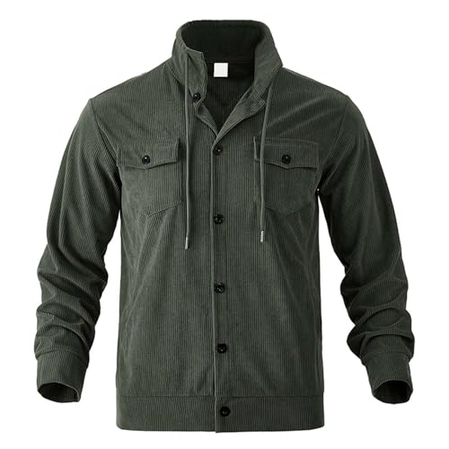 Camisa de pana para hombre manga larga cuello alto miniatura 4