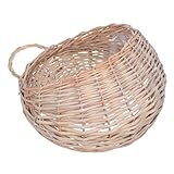 LALADEFIEE Cesta Colgante de Mimbre Resistente para Pared Cesta Tejida Mano para Plantas Almacenamiento Decorativo para Frutas y Flores Organizador Ahorrador de Espacio Grande