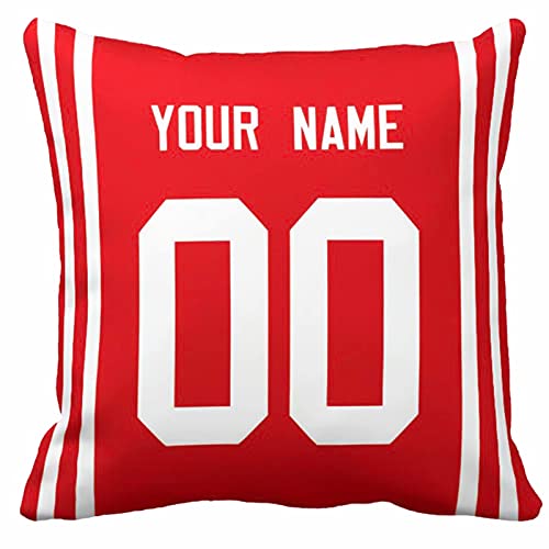 Image of ANTKING Throw Pillow 2 Pack with Custom Name and Number Personalized Gift for Men Women Boys