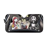 Horror Movies Nightmare Christmas Car Auto Sunshades Windshield Heat Protection, Halloween Decorative Sun Shades Univeral Fit Cars SUV Truck