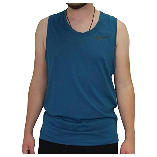 Nike Breathe Hyper Dry Débardeurs Homme, Green Abyss/HTR/Black, FR (Taille Fabricant : XL)
