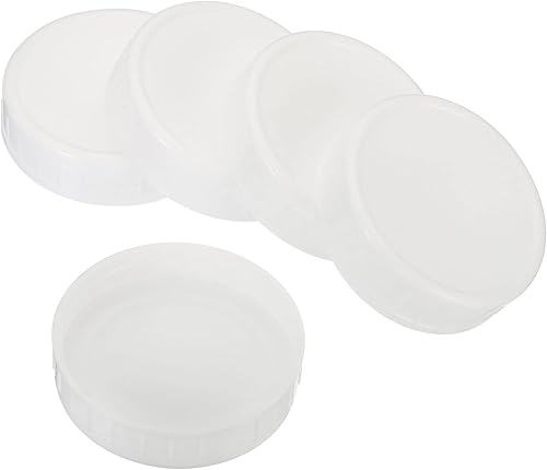 Miniatura 1 de PATIKIL Tapas de plástico de boca regular para tarros de 2.77 pulgadas, 1 juego6 tapas para tarros de conservas con anillo de sellado de silicona