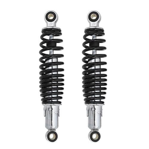 Minho Dual Rear Shock Absorbers with Adjustable Spring Preload in Heavy Iron Material Compatible with Chinese GY6 4-Stroke Engine Taotao ATV Go Kart,Black Color,270MM Length