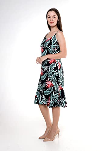 Image of Women's Hawaiian Mermaid Ruffle Dress Signature Prints | Mermaid Silhouette; Ruffle Hem; Soft Rayon Fabric; Signature Floral Prints; Resort Vacation Style