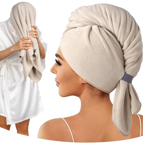 Umisleep 100% Microfiber Hair Towel, 41" x 22" Super Absorbent
