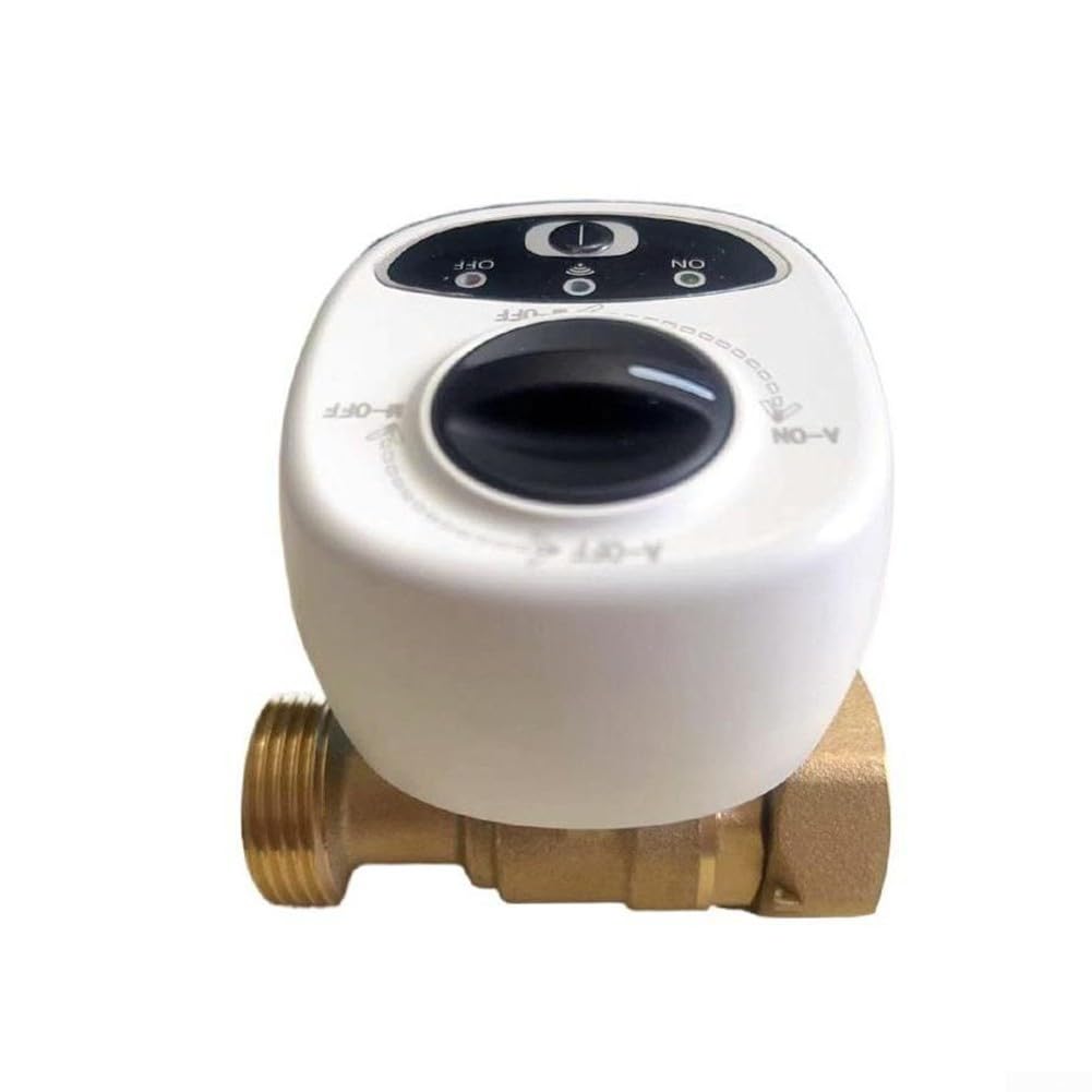 DAZZLEEX Válvula WiFi inteligente para apagado de agua y gas, temporizador y función de alarma, controles de aplicación, válvula de bola eléctrica inalámbrica (DN15)