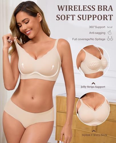 Wireless Bras for Women No Underwire Seamless Push Up Full Coverage Everyday Bra Comfortable Supportive Tshirt Bralette2