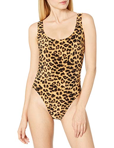 Norma Kamali Women's Super Low Back MIO, Golden Leopard, M