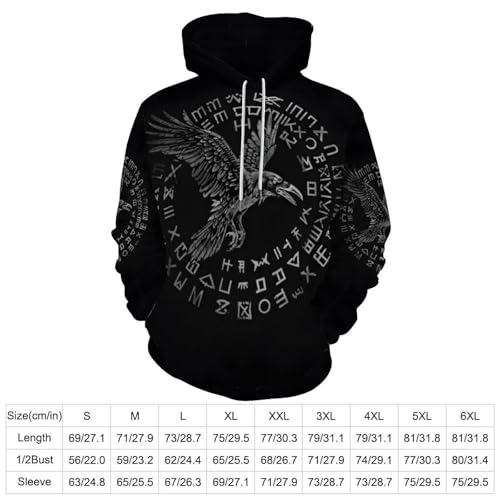 JooMeryer Men's Viking Totem 3D Print Long Sleeve Hoodies Pullover Sweatshirt4