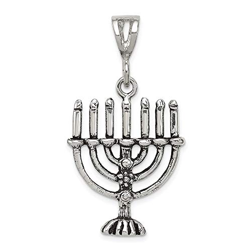 925 Sterling Silver Menorah Pendant Charm Necklace Religious Judaica Fine Jewelry For Women Gifts For Her