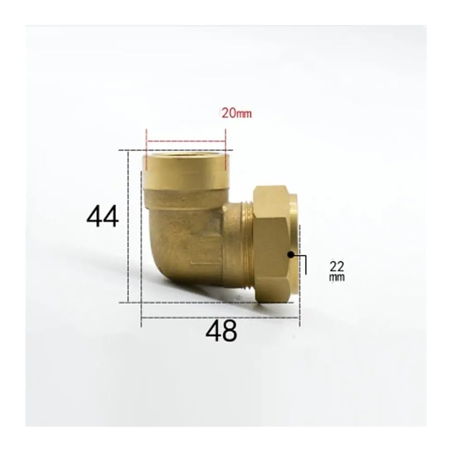 Fit Tube OD 22mm x 1/2" Female Brass Elbow Compression Fitting Union Connector Water Gas Fuel